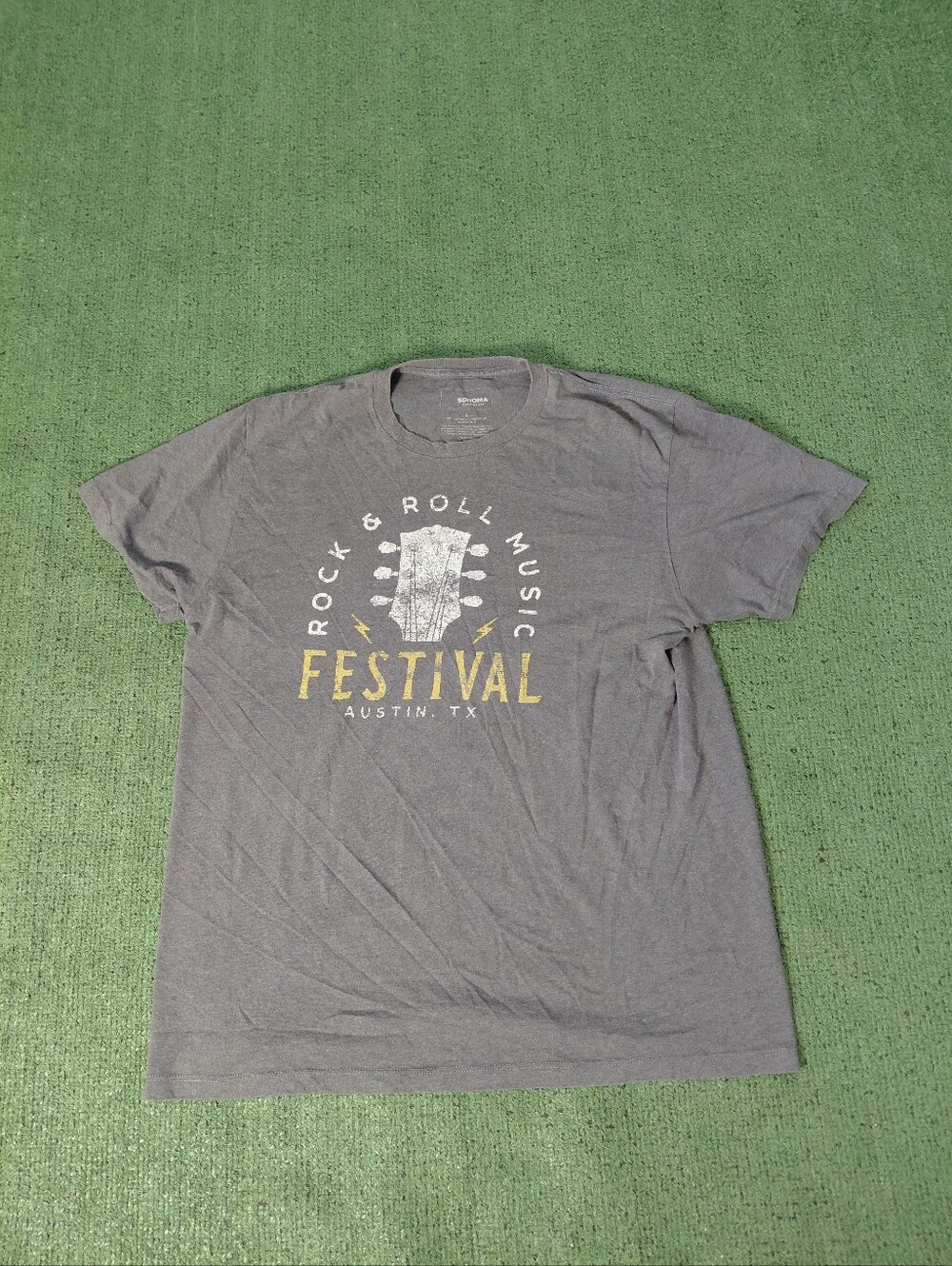 Sonoma Rock & Roll Music Festival Austin Texas Guitar Daek Gray T Shirt Sz Large